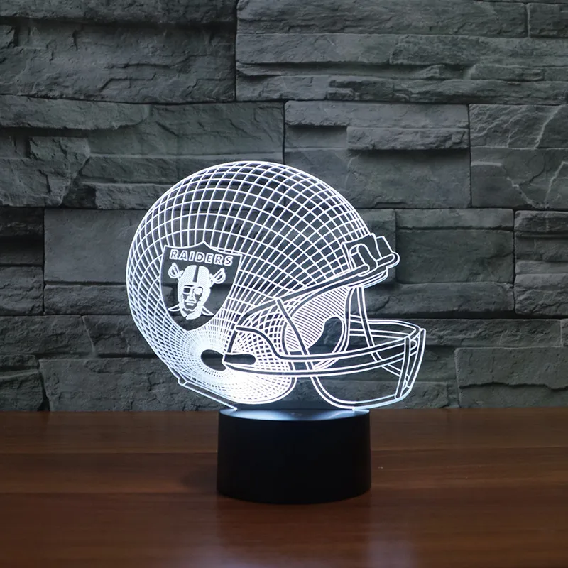 3d светодио дный LED Окленд рейдерс футбольный команда глава светодио дный кепки свет подарок мебели