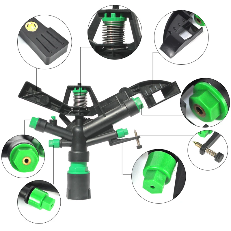 1/2 DN25 вращающиеся садовые спринклеры поливочная система ирригационные инструменты распылительные форсунки для растений цветов