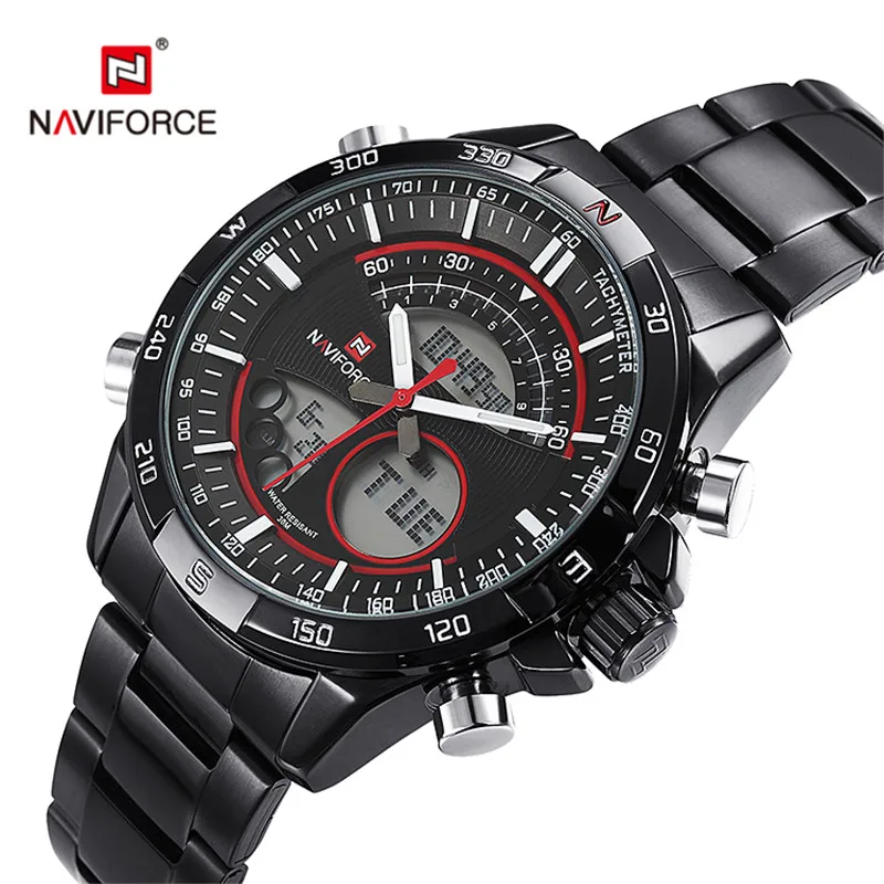 NAVIFORCE Reloj hombre 2016 бренд часы для мужчин Милитари кожаный ремешок для мужчин повседневное кварц-часы relogio masculino мужской армейские часы