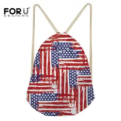 FORUDESIGNS/национальный флаг печати путешествия Softback Для женщин Mochila шнурок для школьниц рюкзаки сумки пляжные Sack