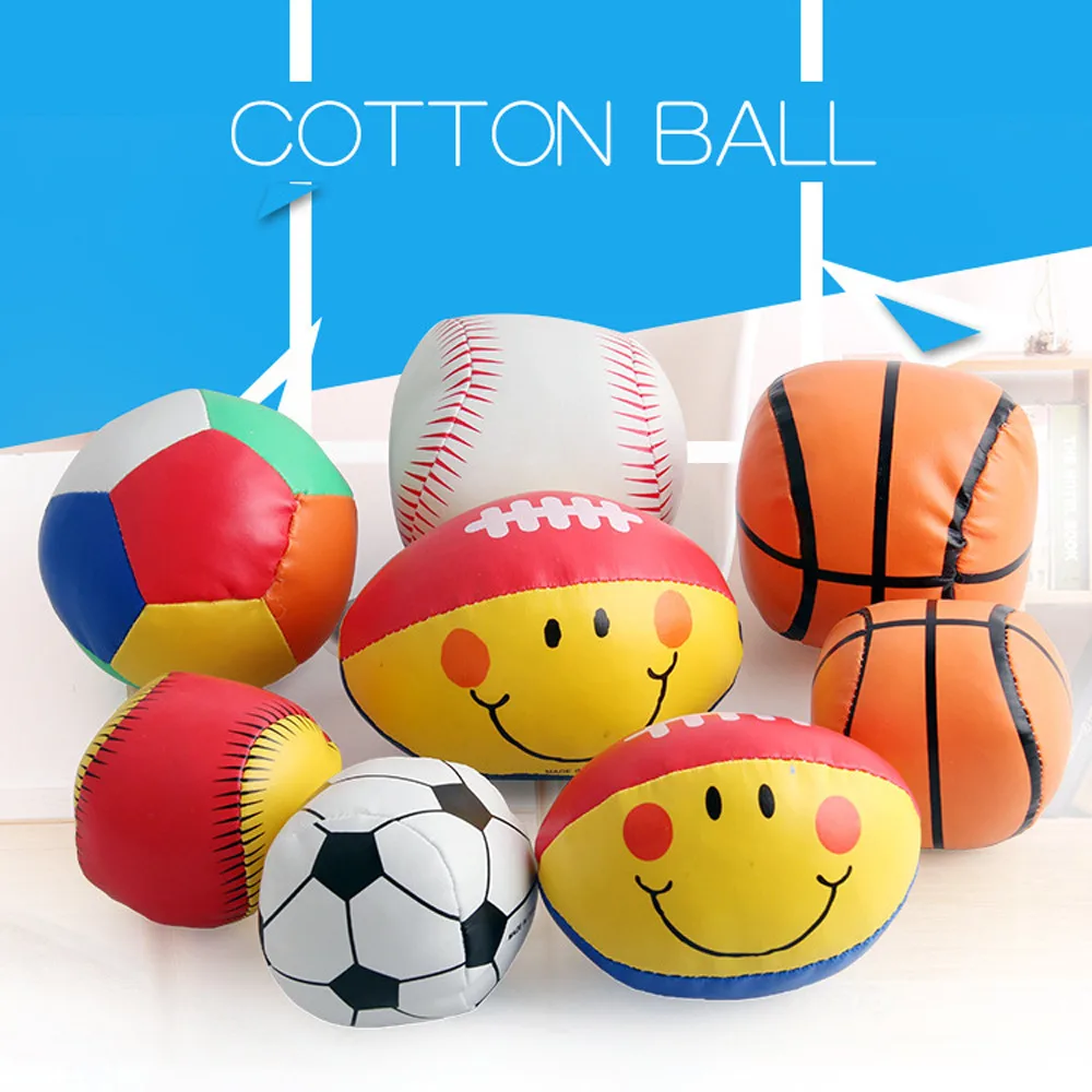 4PC Baby's Cotton Soft Ball Football smiling Rugby Squeezed Eduactional