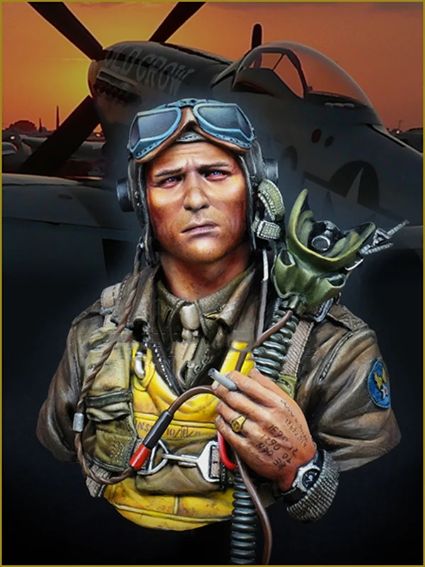 1/10 US FIGHTER PILOT 1944 buste jouet résine modèle Miniature Kit démontage non peint