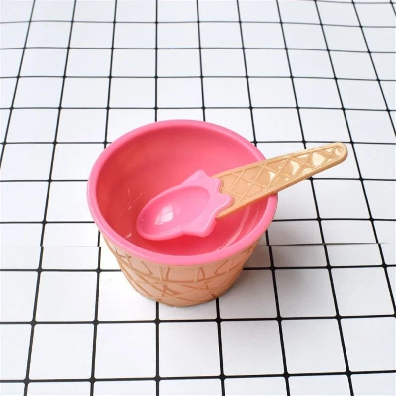 Розовый 7 цветов Горячая чаша для смешивания мороженого DIY Ручная работа сопротивление Борьба Горячая Милая пластиковая чаша для мороженого множество цветов на выбор - Цвет: Розовый