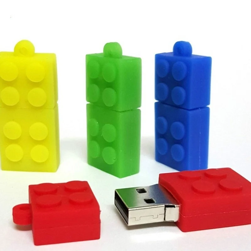 Полноцветные строительные блоки usb флеш накопитель 64 ГБ игрушечный кирпич флешка