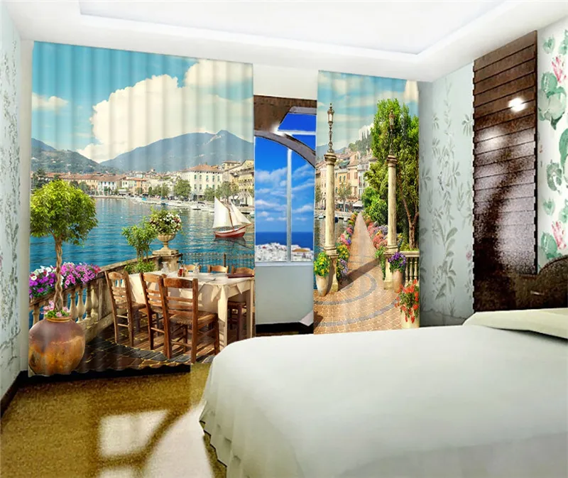 Современные роскошные красивые пейзажи 3D затемненные оконные шторы для детей постельные принадлежности для гостиной отеля шторы Cortinas