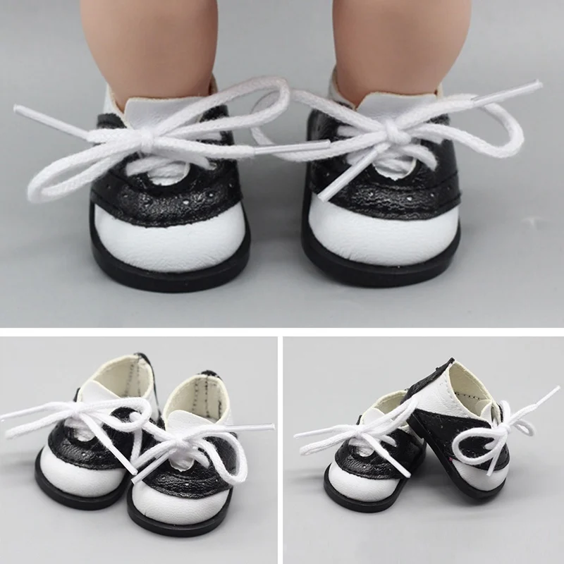 Модные милые черно-белые седельные туфли для 1" куклы милые игрушки Аксессуары для кукольной одежды