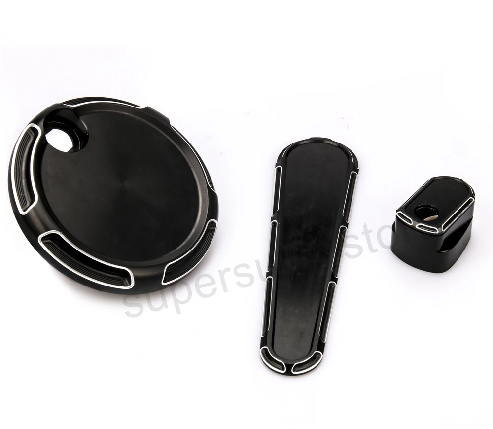 CNC Black Beveled Dash Insert harley street glide Fuel Door road king