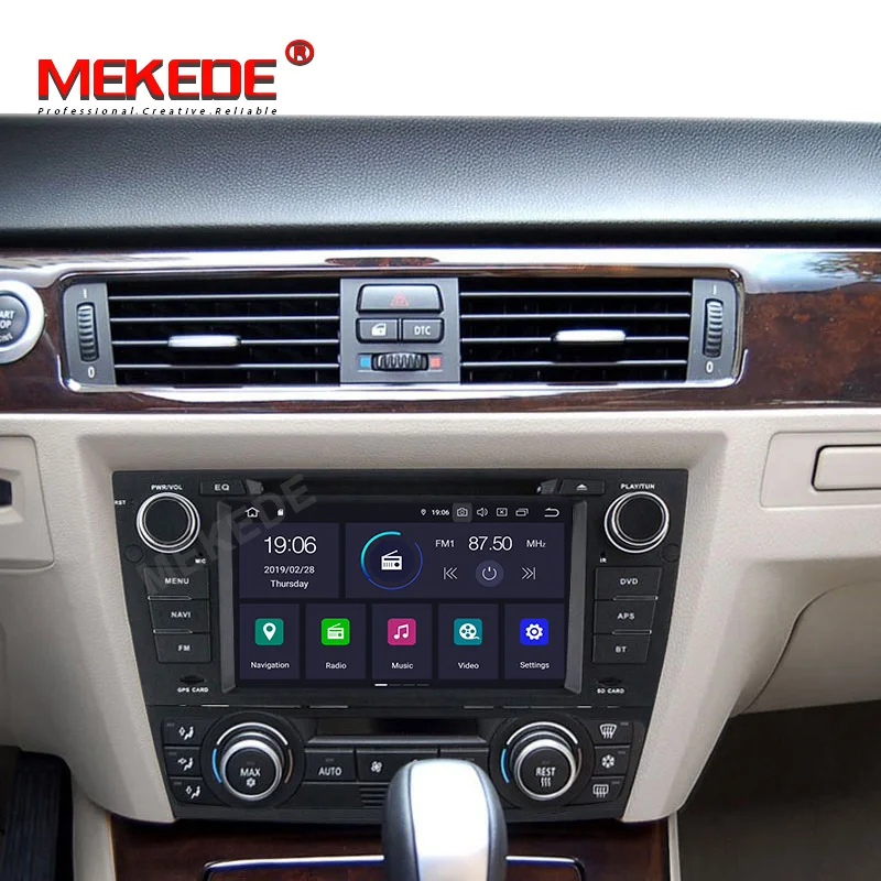 Excellent MEKEDE PX30 Android 9.0 7"Touch Screen car gps navigation for bmw e90 E91 E92 GPS 4G 3G Bluetooth Radio USB SD Steering wheel 5