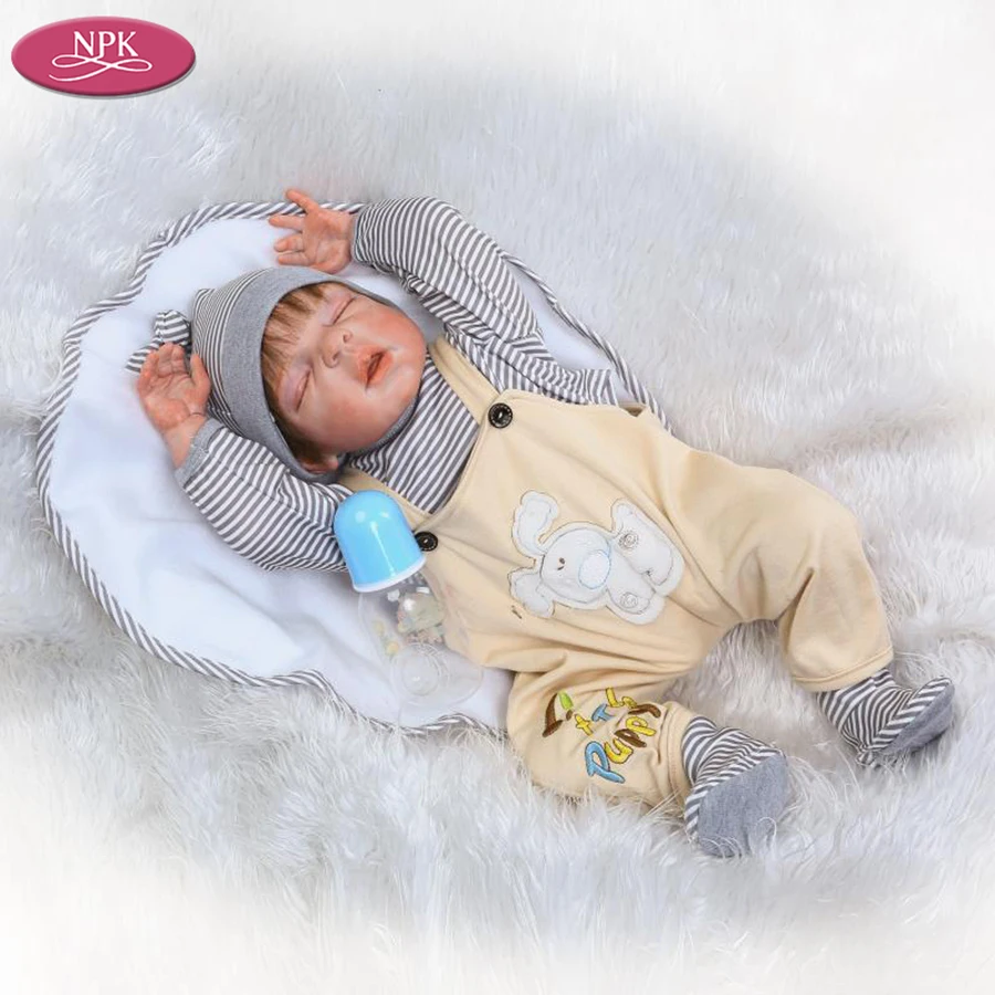 

NPK 57CM Full Body Silicone Reborn Baby Boy Doll Lifelike Reborn Babies Dolls Bath Toys Bebe Boneca Reborn Silicone Completa