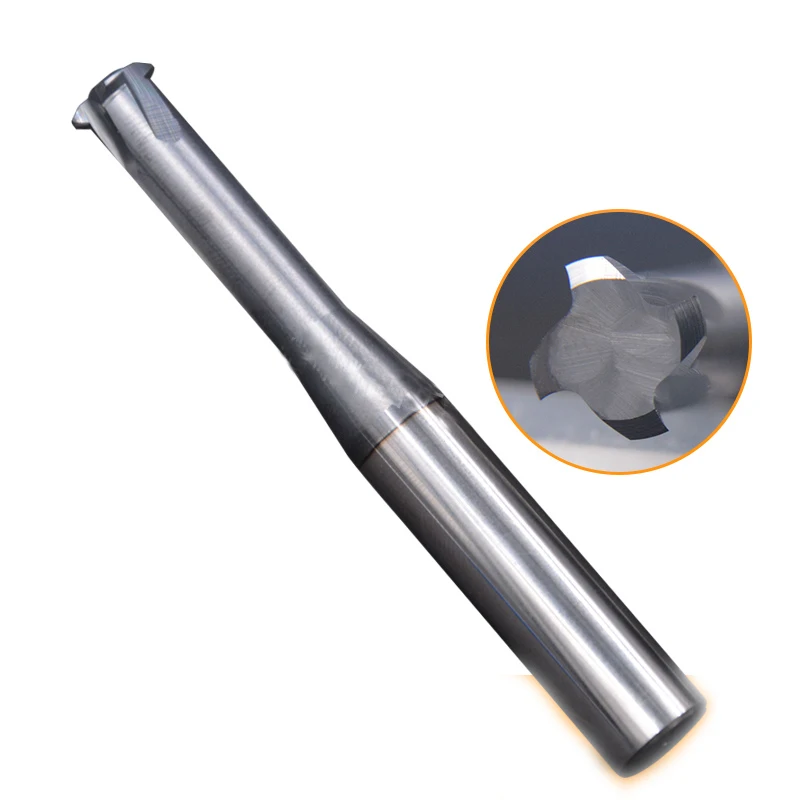 

HRC65 metric Single blade milling cutter with carbide thread mill for CNC machining center 4 6 mm