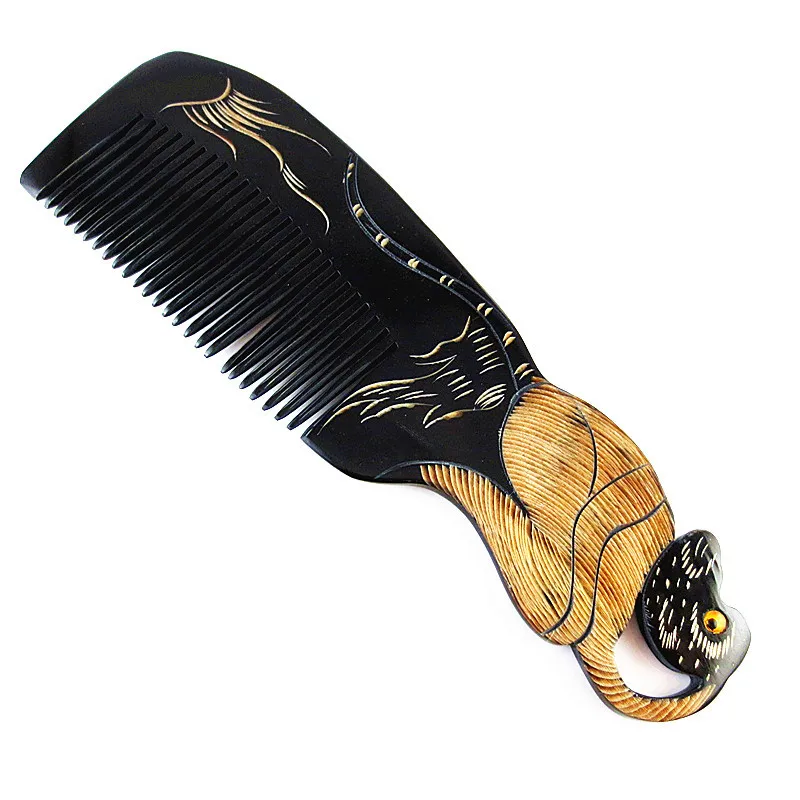 twelve zodiac black horns head hair comb massage brushes (11)