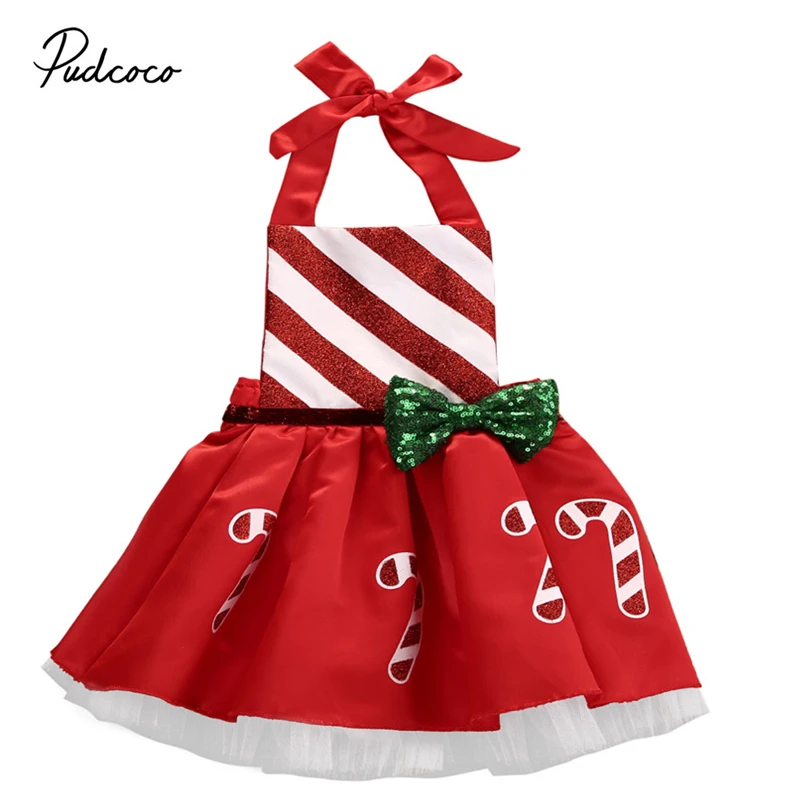 Рождественская одежда для маленьких девочек; платья; рождественские наряды; пляжный костюм; платье для маленьких девочек с бантом; Платье с принтом карамельного тростника