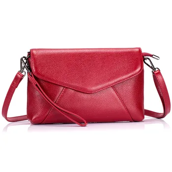 

Fashion Women's Bag Genuine Leather Handbags Female Shoulder Bags Simple Soft Flap Pouch Bolsa Feminina