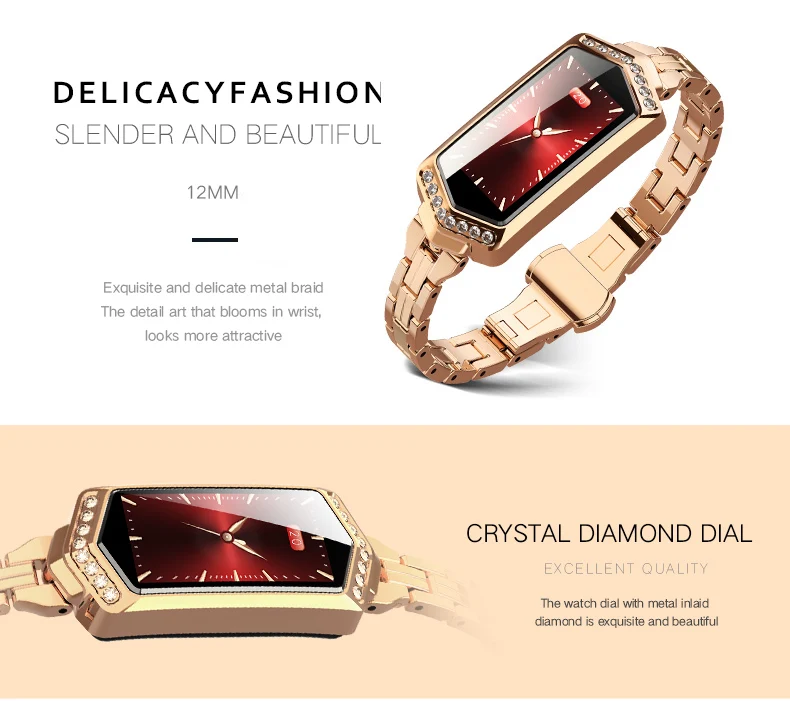 

Waterproof Fitness Tracker Heart Rate Monitor Blood Pressure Bluetooth SmartWatch B78 Female Smart Wristband Girl Smart Bracelet