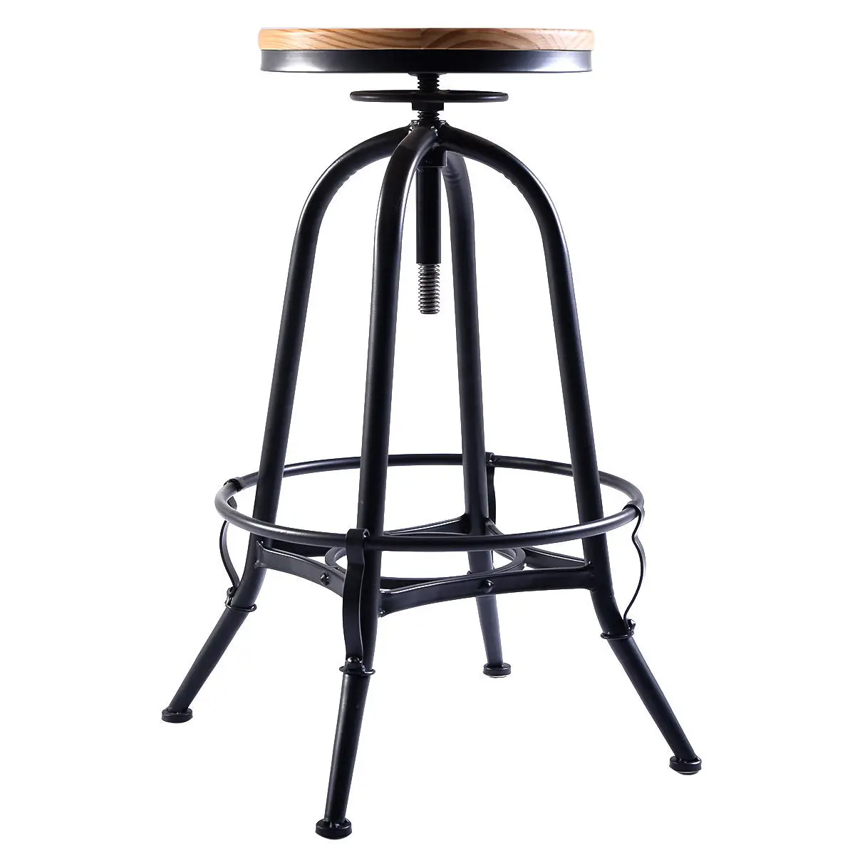 Giantex Set of 2 Vintage Bar Stools Industrial Wood Top Metal Design Pub Stool Chairs Adjustable Swivel Bar Stool 2*HW51305 Giantex Set of 2 Vintage Bar Stools Industrial Wood Top Metal Design Pub Stool Chairs Adjustable Swivel Bar Stool 2*HW51305