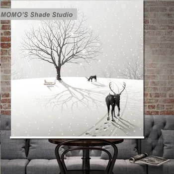 

MOMO Christmas Window Blinds Roller Blinds Blackout Roller Shades Curtains Decorations for Home Custom Blinds Alice 294