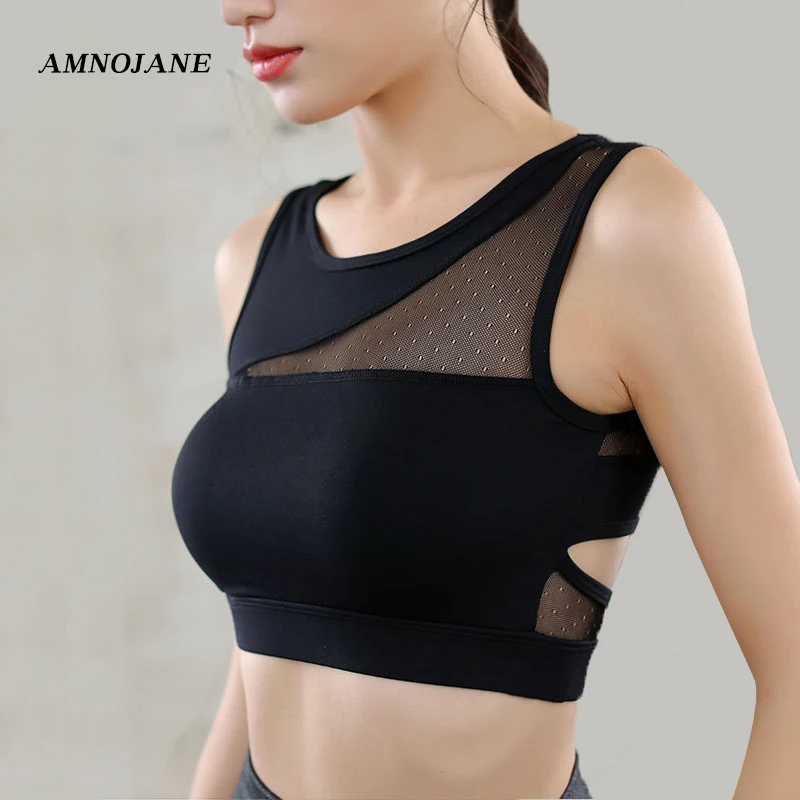 

Women Sports Bra Workout Crop Top Gym Yoga Running Fitness Brassiere Energy Seamless Push Up Padded High Impact Vest Active Wear