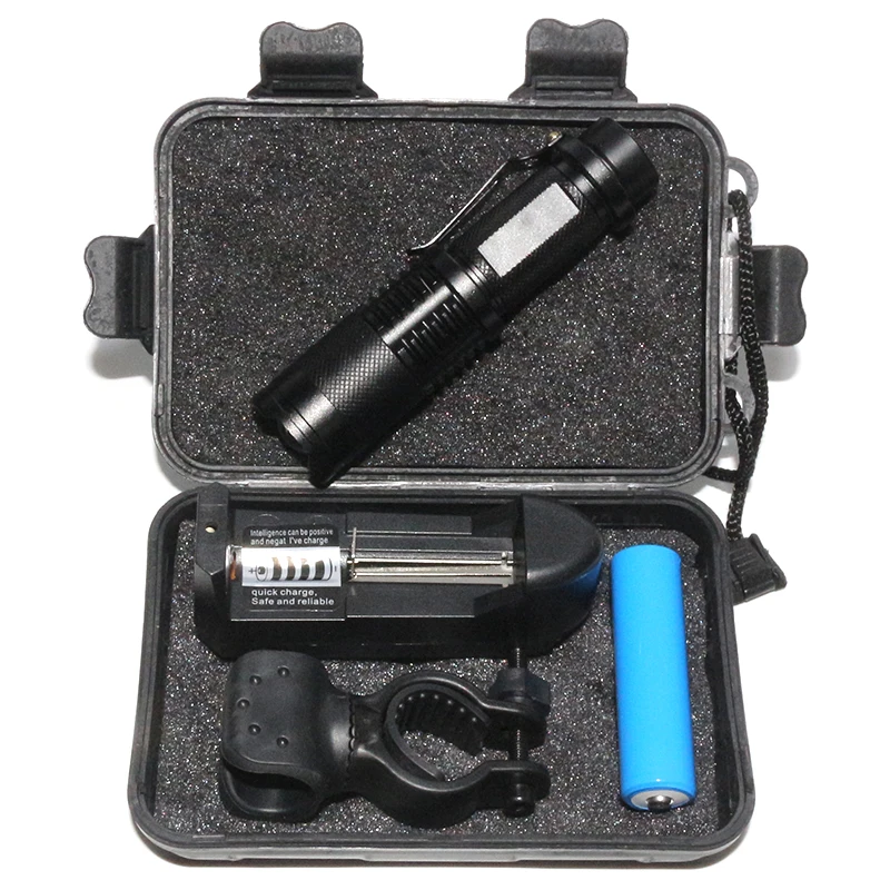 

5 Modes 2000 Lumens Bigger Size Lantern CREE XML T6 LED Flashlight 18650 Battery Zoom Adjustable Torch Set+Battery+Charger+Clip