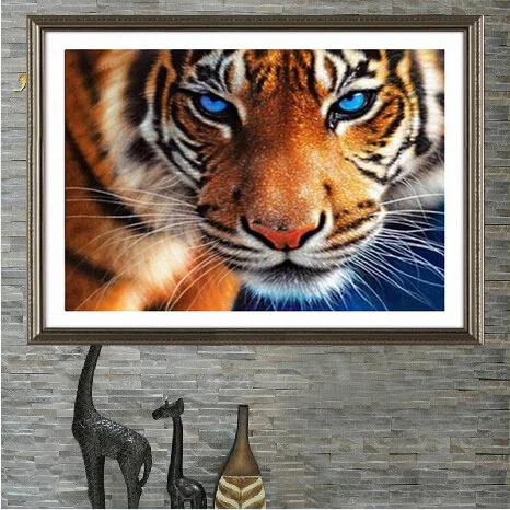 

New Diamond mosaic diamond embroidery beads wild animals blue eye tiger diamonds cross stitch painting handwork kits wall decor