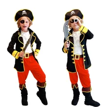 Хэллоуин поставок Pirate Captain Hat Сапоги и ботинки для девочек Карнавальная одежда костюм 6 шт. набор детский день Косплэй