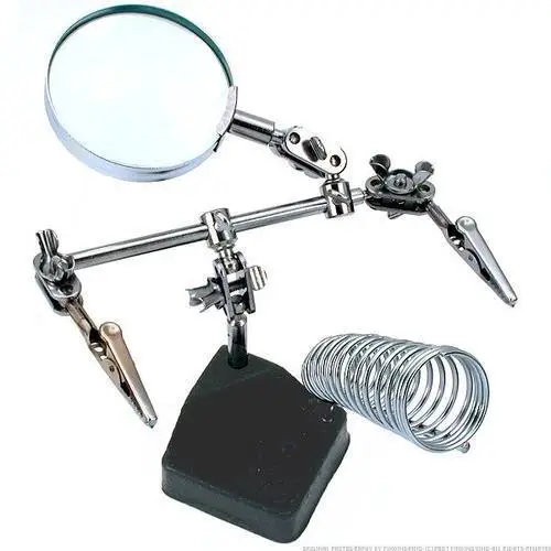 

NFLC 3 In 1 Hand Soldering Solder Iron Stand Holder Station Magnifier Welding Tool Kit 11-218