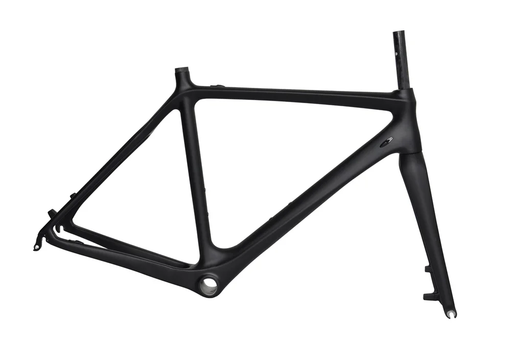 Best Winice Cyclocross Carbon Fiber Frameset Fork Disc brake Internal Routing BB30 BSA CX Black Matt 0