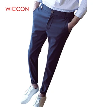 

2020 Spring New Men's Formal Dress Pant Straight Stretch Fit Trousers Male Skinny Pants Business Smart Casual Wear For Man