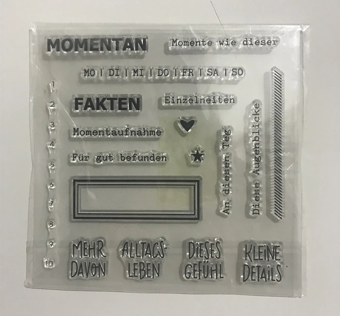 

CLEAR STAMP German DIY Scrapbook Card album paper craft silicon rubber roller transparent stamps 989
