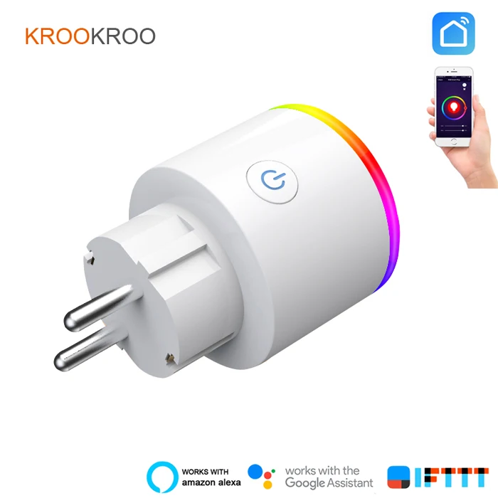 KROOKROO EU LED Smart Plug Wifi Smart Monitor Socket Power Energy Monitoring Timer With Google Home Mini Alexa IFTTT KROOKROO EU LED Smart Plug Wifi Smart Monitor Socket Power Energy Monitoring Timer With Google Home Mini Alexa IFTTT