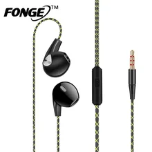 Бренд Fonge Наушники Hi-Fi стерео наушники-вкладыши с микрофоном глубокий бас качественные музыкальные гарнитуры спортивные наушники с защитой от пота для iphone