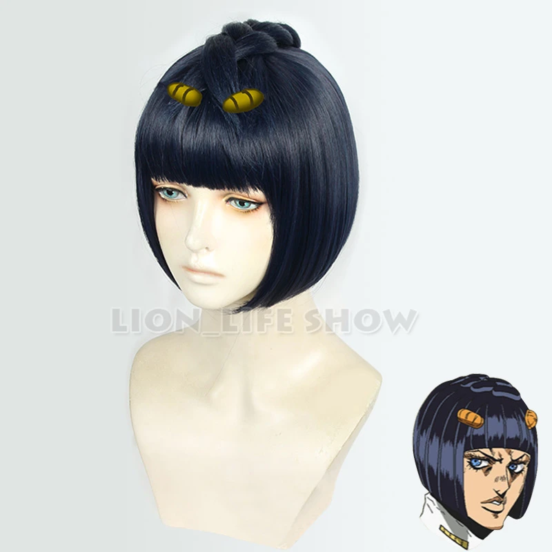 

JoJo's Bizarre Adventure Cosplay Wig Bruno Bucciarati Sticky Finger Short Wig Anime Synthetic Hair