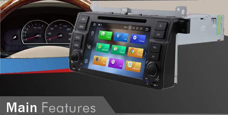 Best 7" digital Touch Screen car pc android 9.0 for BMW E46 M3 Wifi 4G 1024*600 Bluetooth Radio USB SD Steering wheel DVR Camera 7