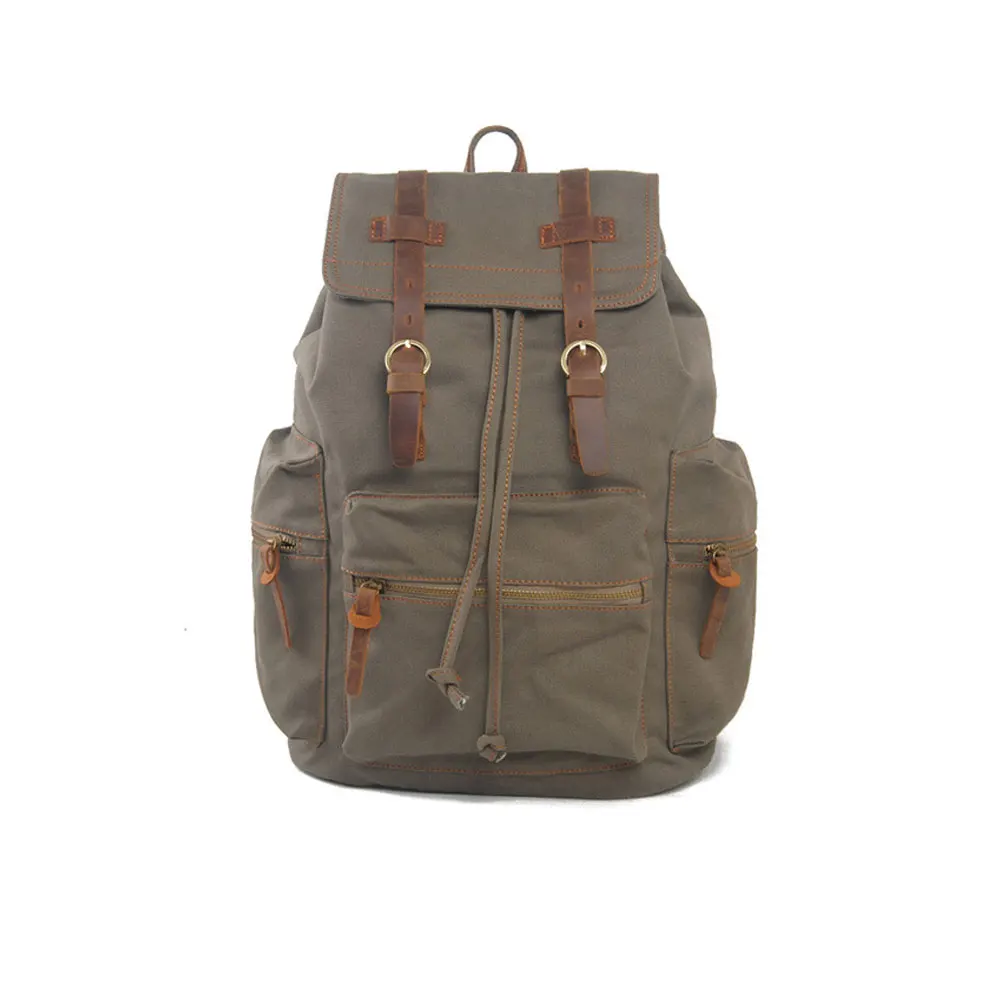 

Vintage Men Casual Canvas Leather Backpack Rucksack Bookbag Satchel Bag LT88