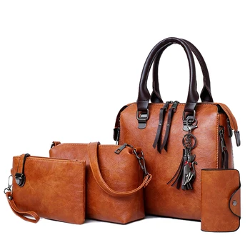 

Luxury Brand 4 Psc/set Women's Handbags Large Capacity Women Bag Ladies Leather Tote Fashion Shoulder Bags for Women 2018 Wallet