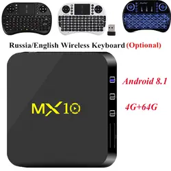 MX10 Smart ТВ коробка Android 9,0 Rockchip RK3328 DDR3 4 ГБ Оперативная память 32 ГБ/64 ГБ Встроенная память смарт-top BOX 4 К USB 3,0 HDR H.265 Media Player окно