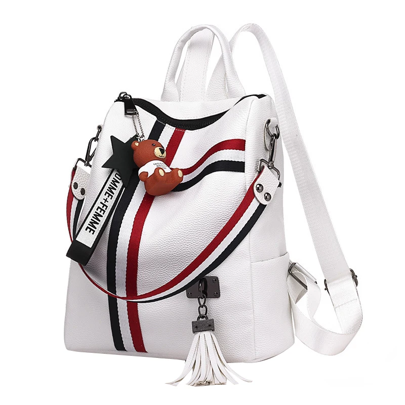 

ABDB-Bags For Women Retro Fashion Zipper Ladies Backpack Pu Leather School Bag Shoulder Bag For Youth Bags