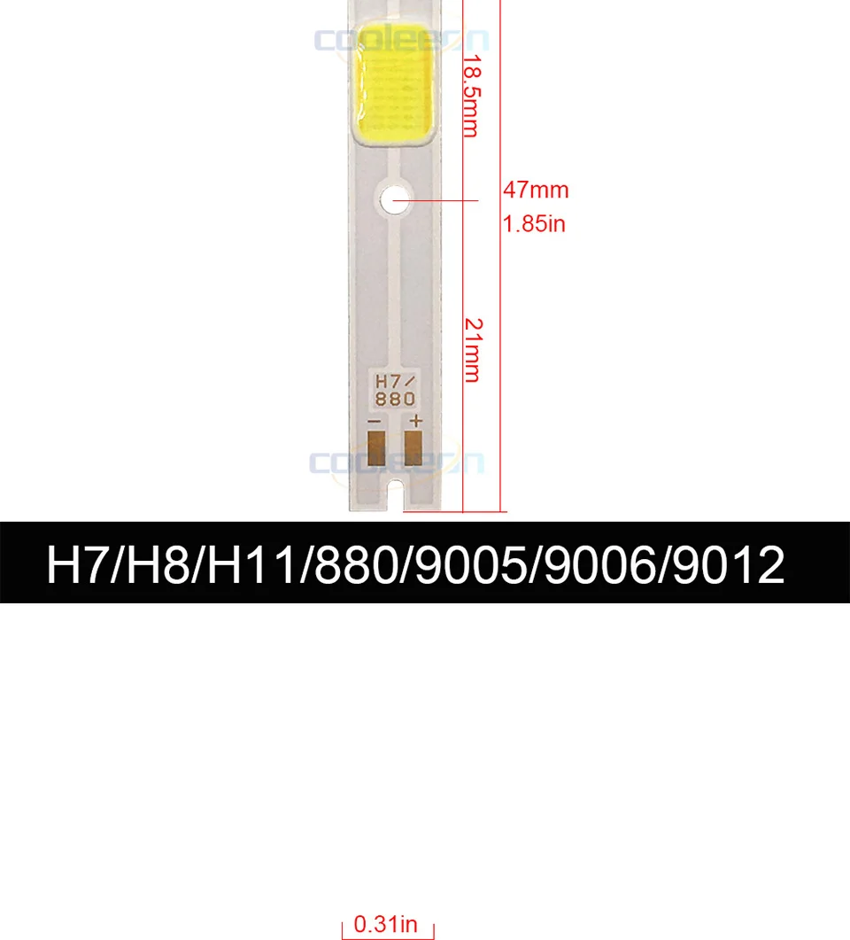 4pcs COB LED Chip for C6 Car Headlight Bulbs H1 H3 H4 H7 COB Chip Light Source Cold White Color C6 LED Lamp Auto Headlamp Chips (4)