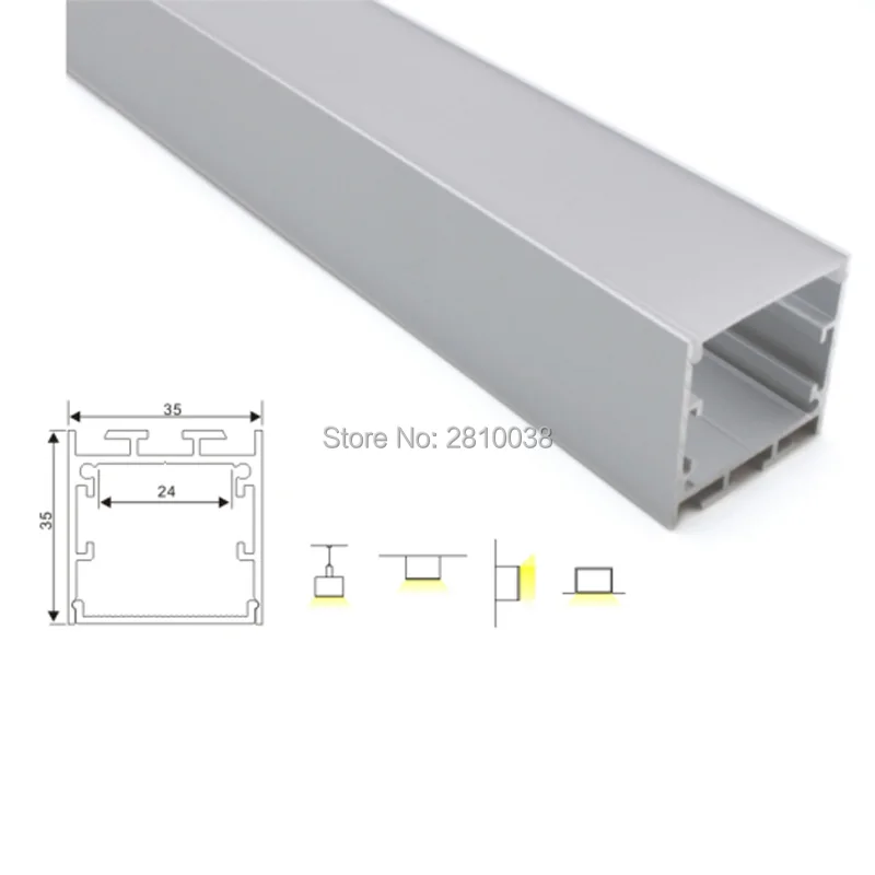 

10 X 1M Sets/Lot Anodized silver aluminium profile for led light bar and U extrusion channel for ceiling Or pendant lamps