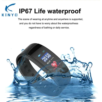 

2018 IP67 waterproof smartband blood oxygen heart rate real time men wristband message call reminder smart bracelet pk miband 3