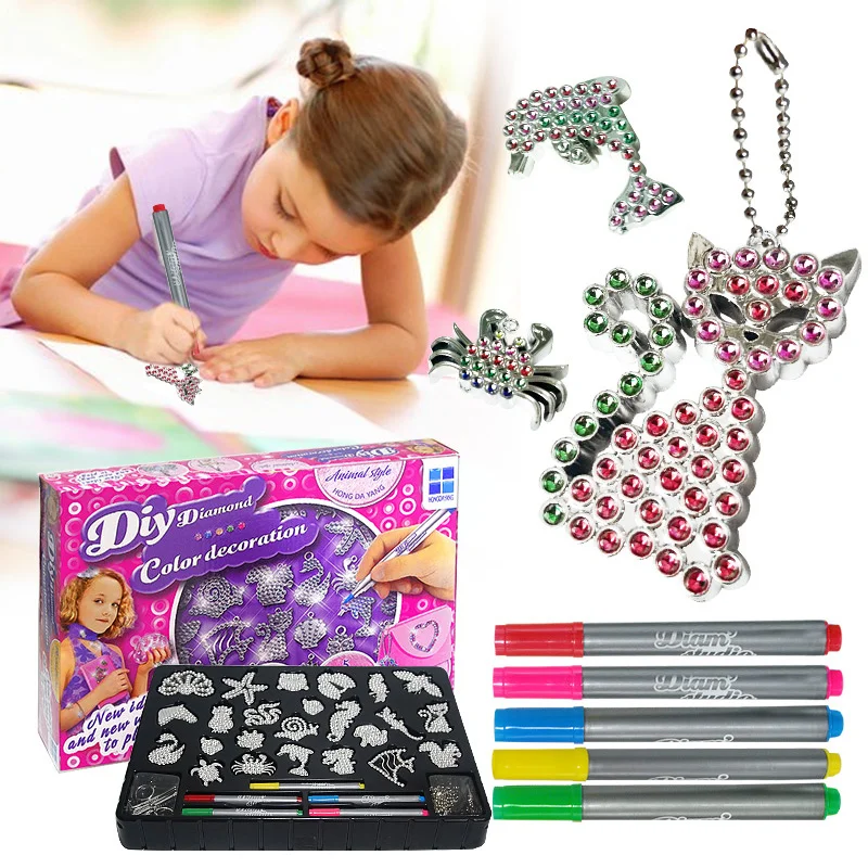 

FREE SHIPPING DIAMOND PAINTING DECORATION TOY SET WITH COLORING PENS-24PCS ANIMAL