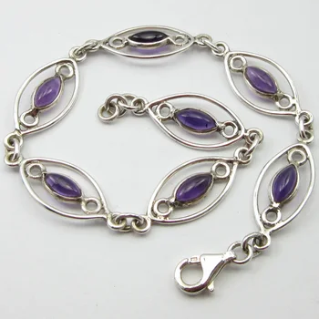

PURE Purple AMETHYSTSs Handmade Bracelet 8.3" ! Fine Jewelry