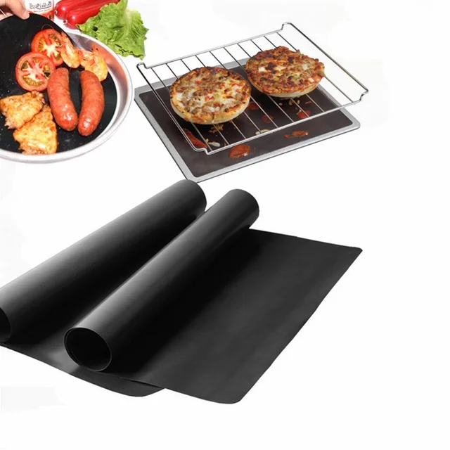 2pcs/lot 0.2mm Thick ptfe Barbecue Grill Mat 33*40cm non stick Reusable BBQ Grill Mats Sheet