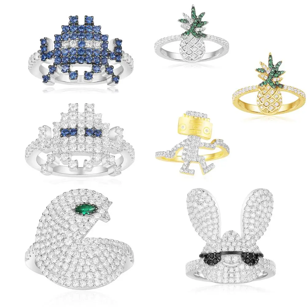 

service you Fashion 100% Sterling Silver APM Original 1:1 High Quality Cartoon Series Rings Women Jewelry Free Mail