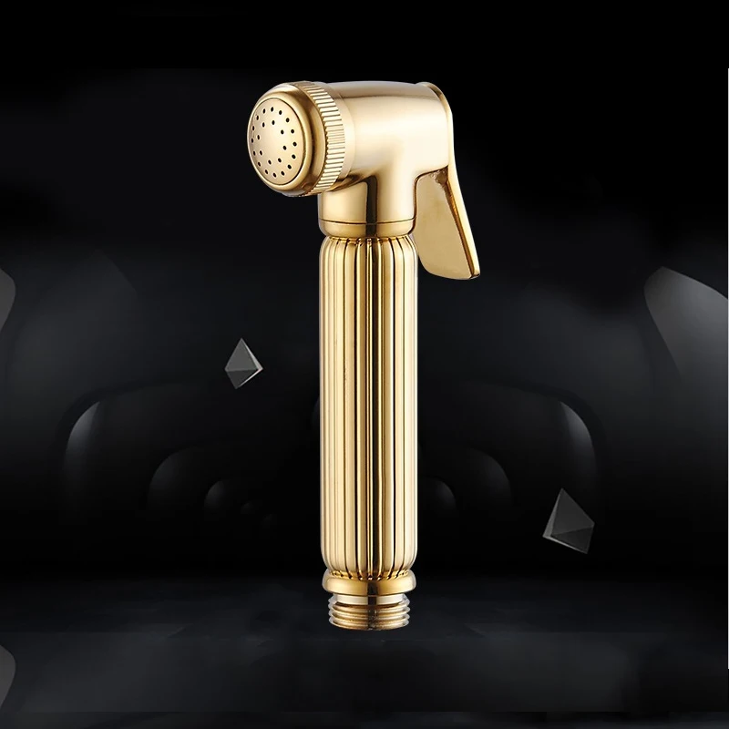 Туалетный золотой ручной пистолет-распылитель биде с водяным шлангом и держателем