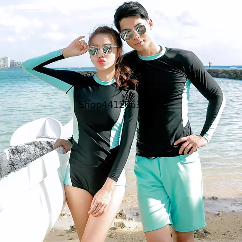 Купальники для пар Rashguard мужские и женские рубашки с длинными рукавами шорты