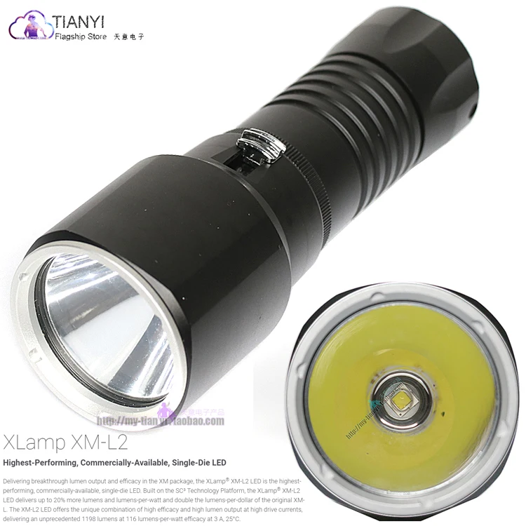 

XM-L2 Underwater 32650/32700/AA Battery Diving flashlight 1000 LM XML L2 LED Underwater 100M Scuba Diving Diver LED Flashlight