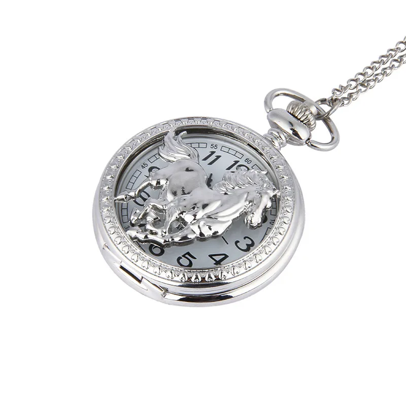 Классический, в ретро стиле Серебряные кварцевые мужские карманные часы Аниме часы стимпанк ожерелье подарок кварцевые часы