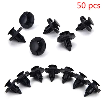 

50Pcs Black Car Fastener fit 8mm Dia Hole Push Retainer Rivets Clips for Toyota Automobile Door Bumper Fender Cover Trim Clip