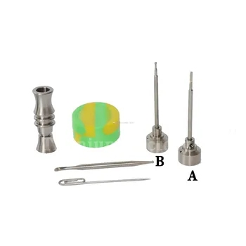 

18mm Titanium nail with Titanium carb cap with 1 random Silicone Jar Container with 2 Real Ti dabbers