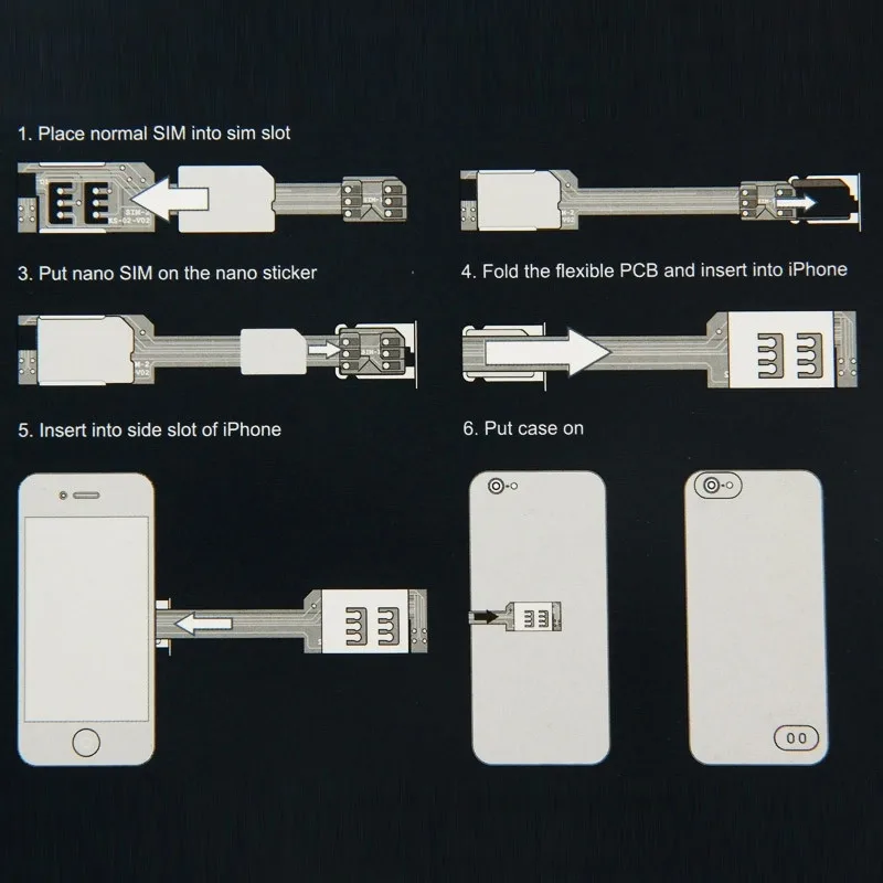 Новое поступление на 2-портный Dual Sim карты устройство для Android для iPhone 5 5S 6 6 плюс адаптер для Nano сим-карты